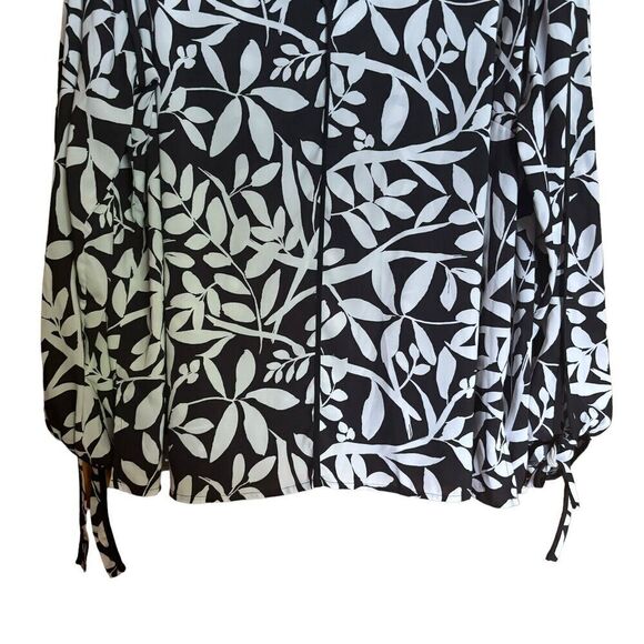 Calvin Klein Top Womens 2X Multicolor Floral Print Split Neck Stretch Blouse - Picture 3 of 9